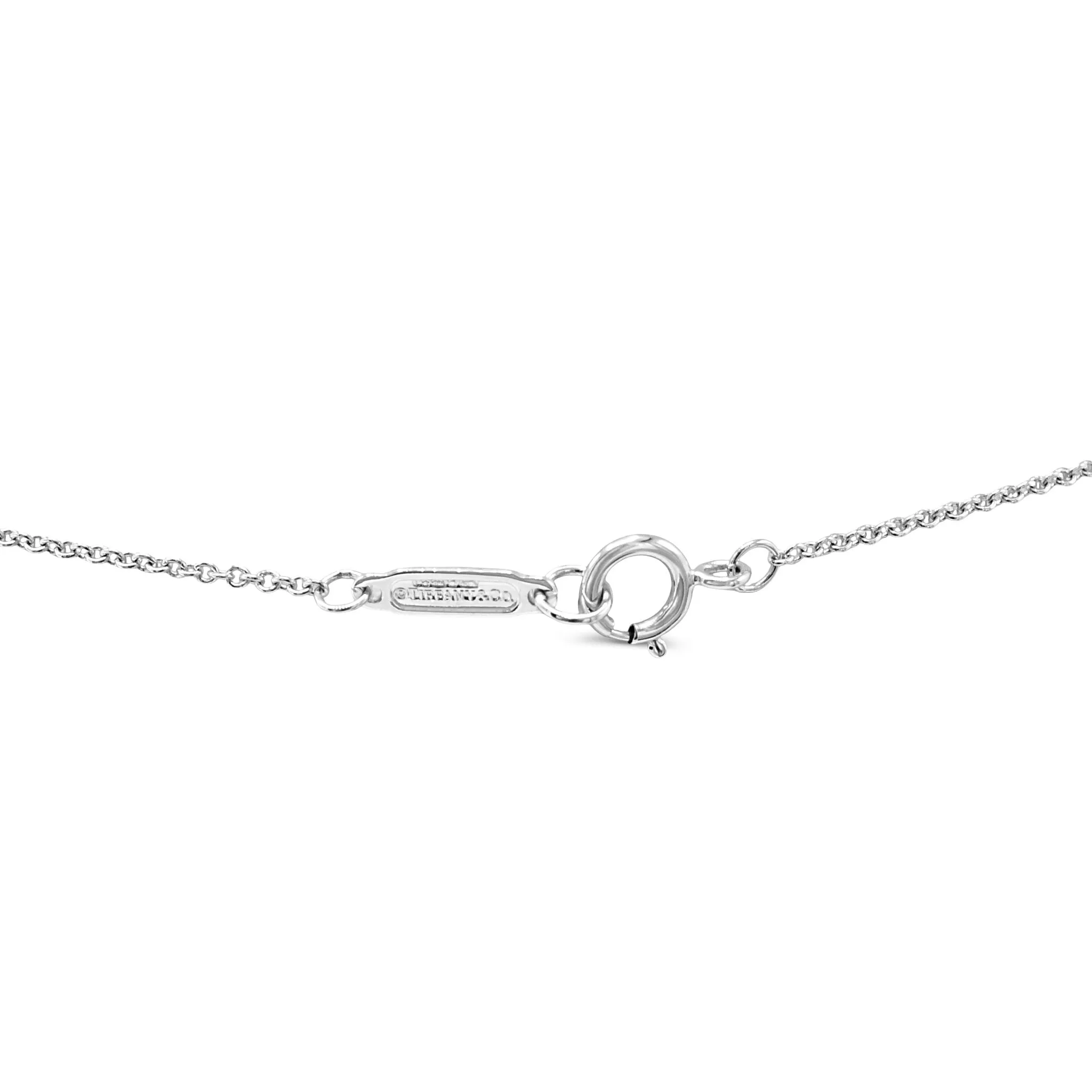 Tiffany Diamond Set Mini Metro Heart Pendant Necklace - 18ct White Gold