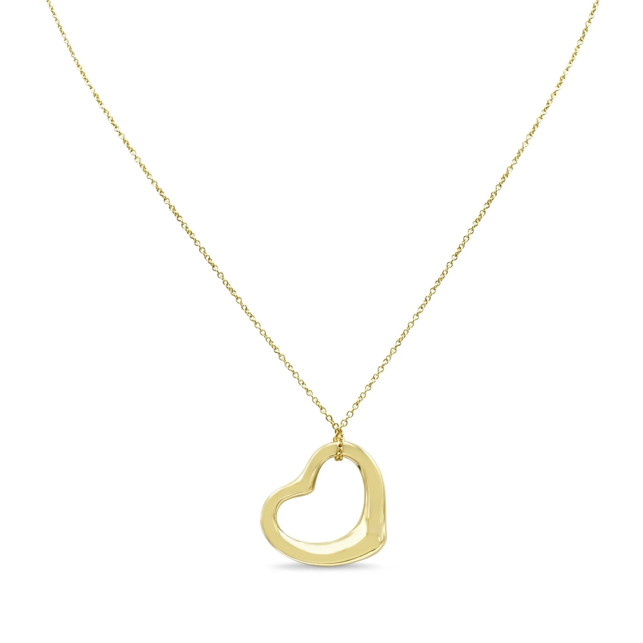 Tiffany Elsa Peretti 22mm Open Heart Pendant Necklace