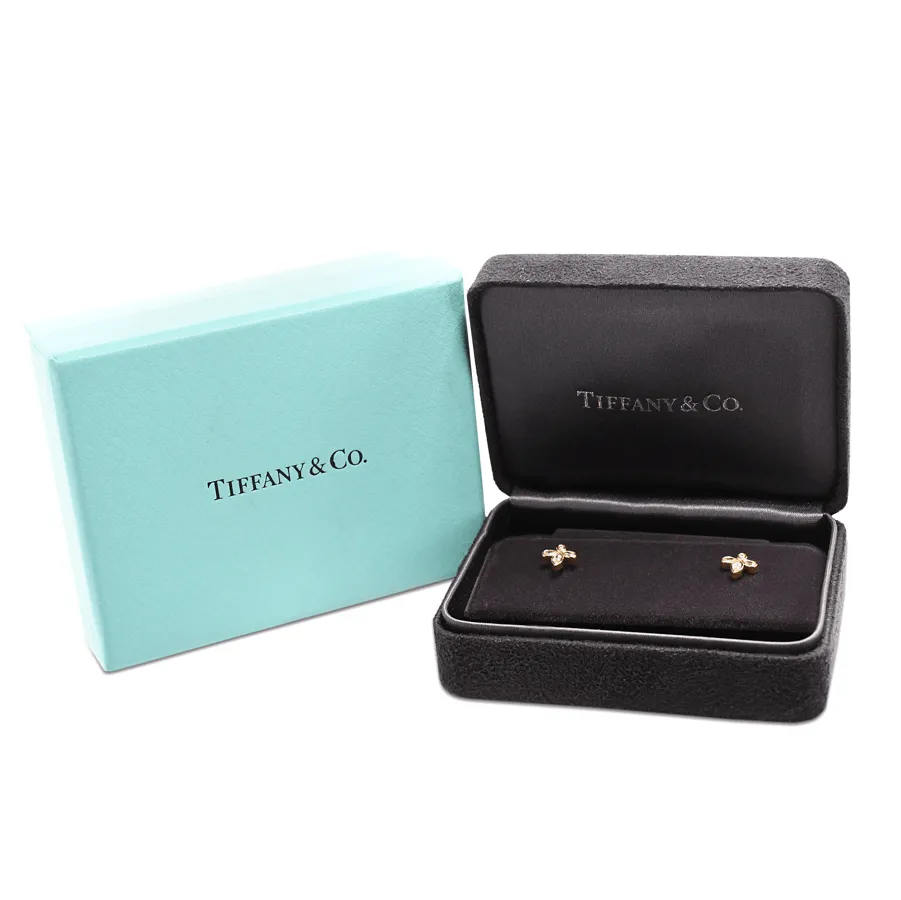 Tiffany Fleur de Lis Diamond Stud Earrings