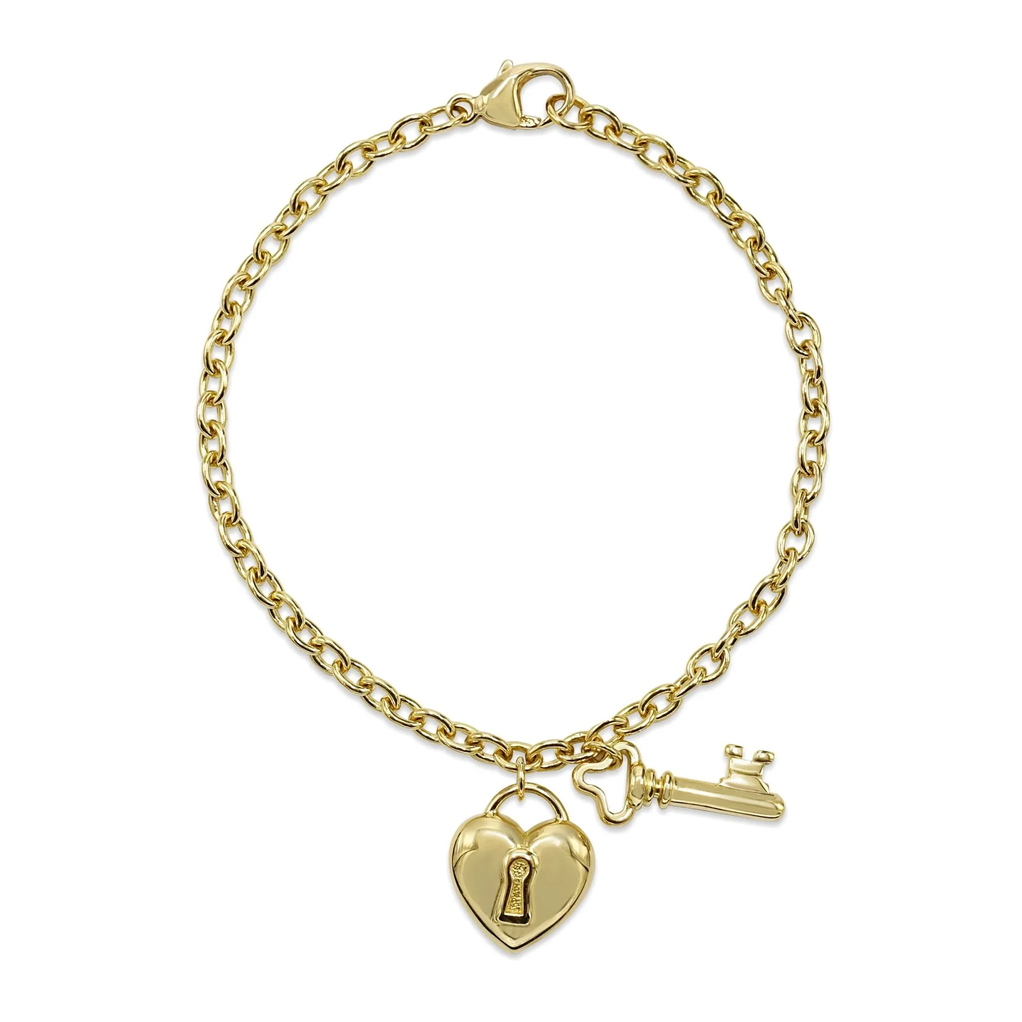 Tiffany Heart & Padlock 6.5" Bracelet - 18ct Yellow Gold