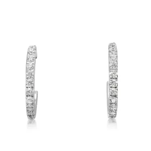 Tiffany Metro Diamond Hoop Earrings, Small - 18ct White Gold