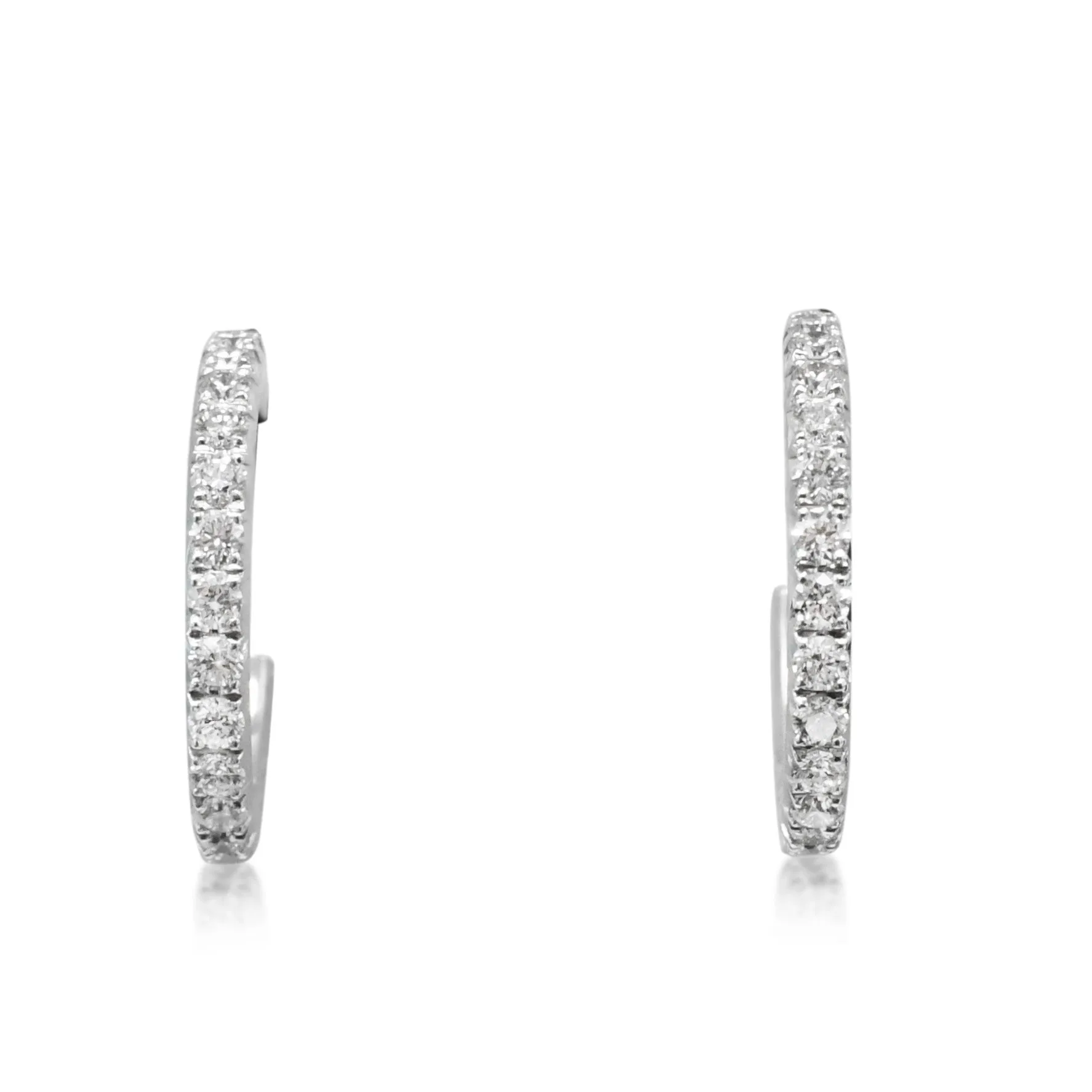 Tiffany Metro Diamond Hoop Earrings, Small - 18ct White Gold