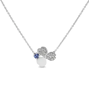 Tiffany Paper Flower Diamond & Tanzanite Pendant Necklace