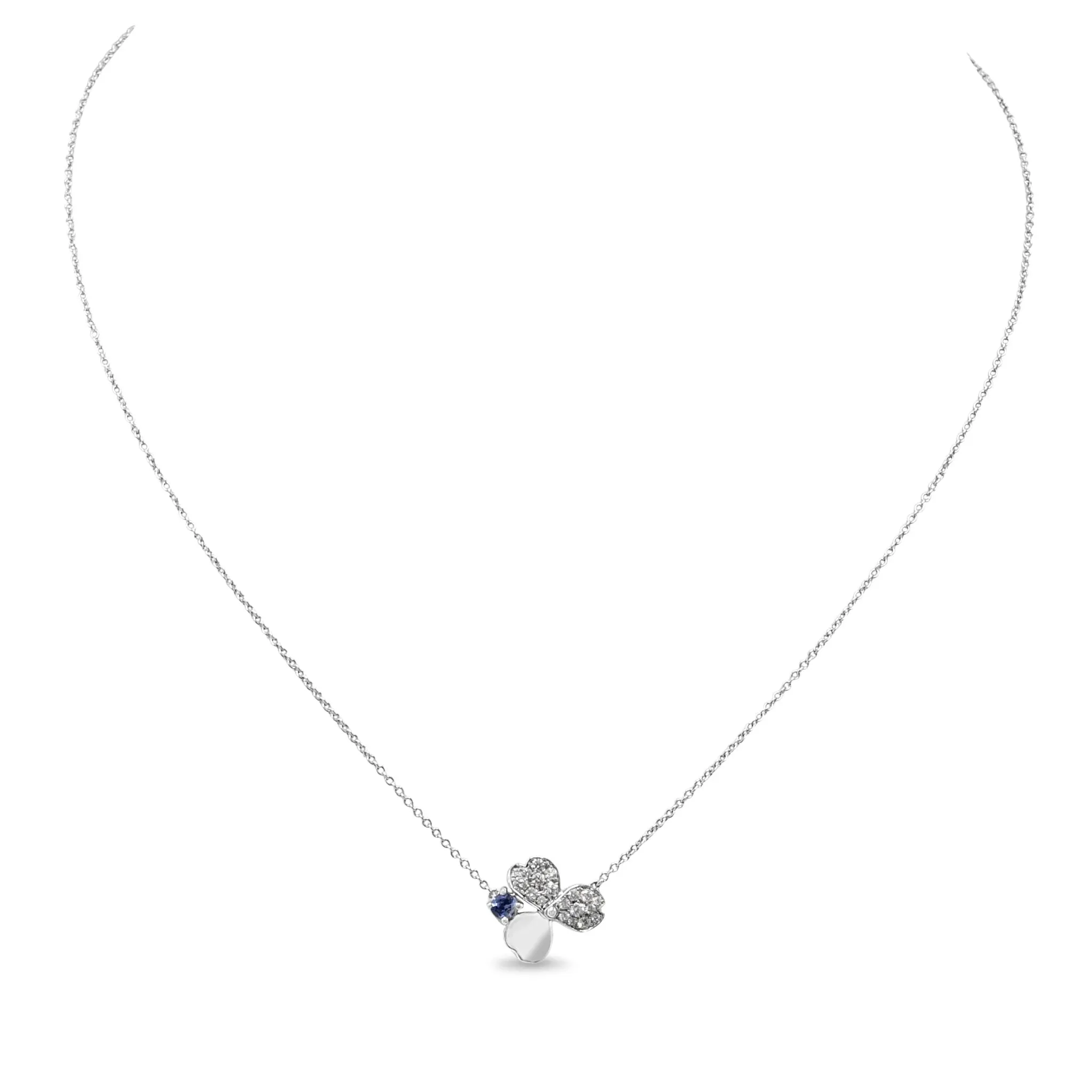 Tiffany Paper Flower Diamond & Tanzanite Pendant Necklace