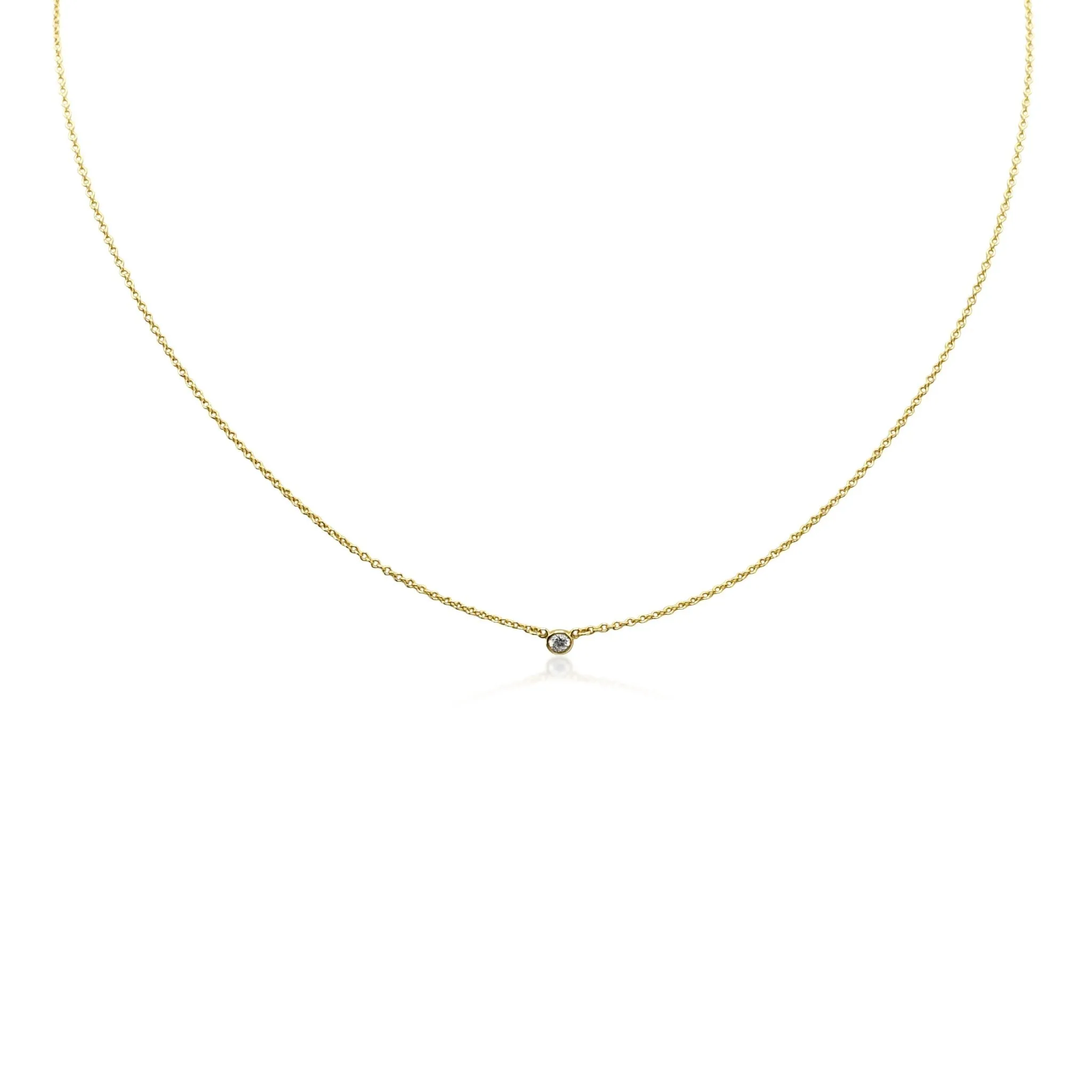 Tiffany Peretti Diamonds By The Yard  Single Diamond Pendant Necklace