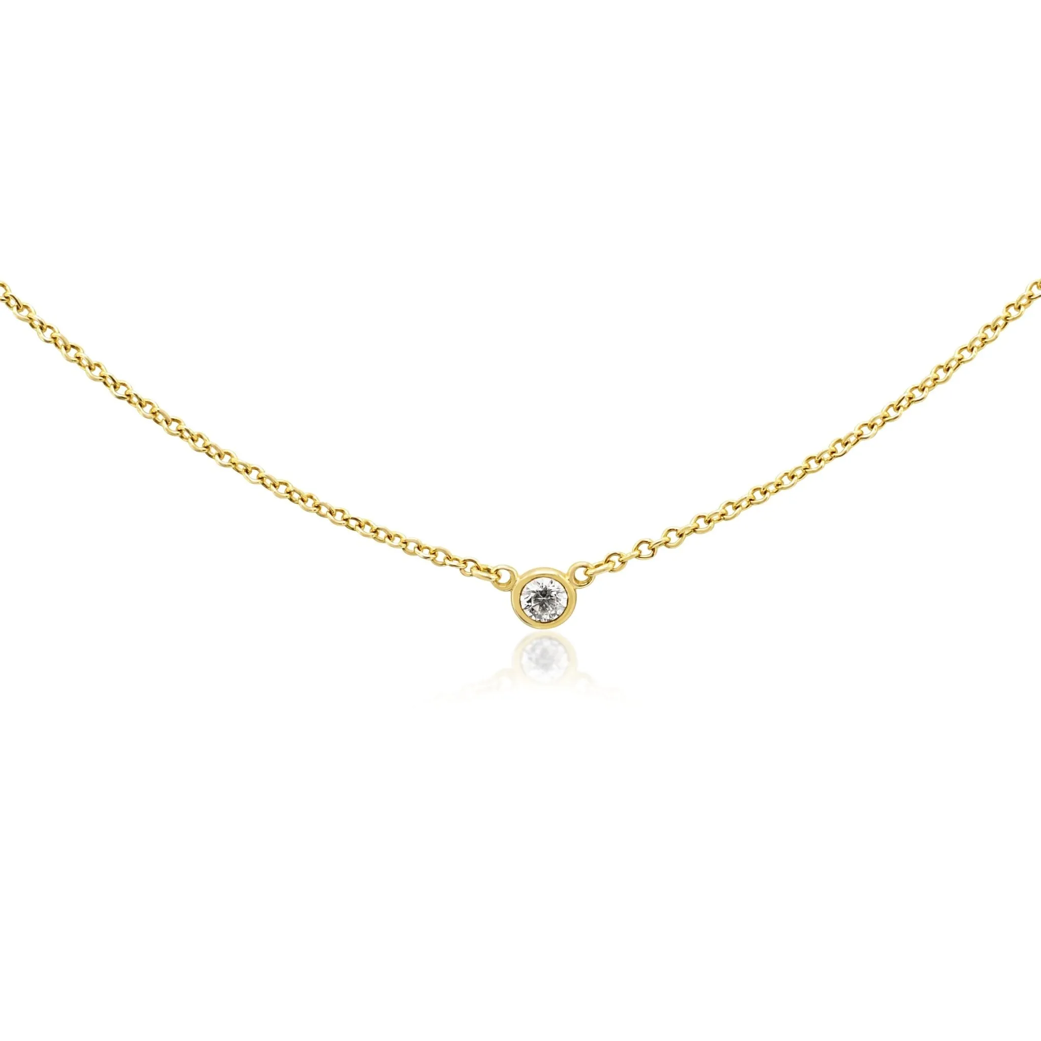 Tiffany Peretti Diamonds By The Yard  Single Diamond Pendant Necklace