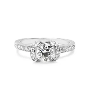 Tiffany Ribbon Certificated Diamond Solitaire Engagement Ring - Platinum