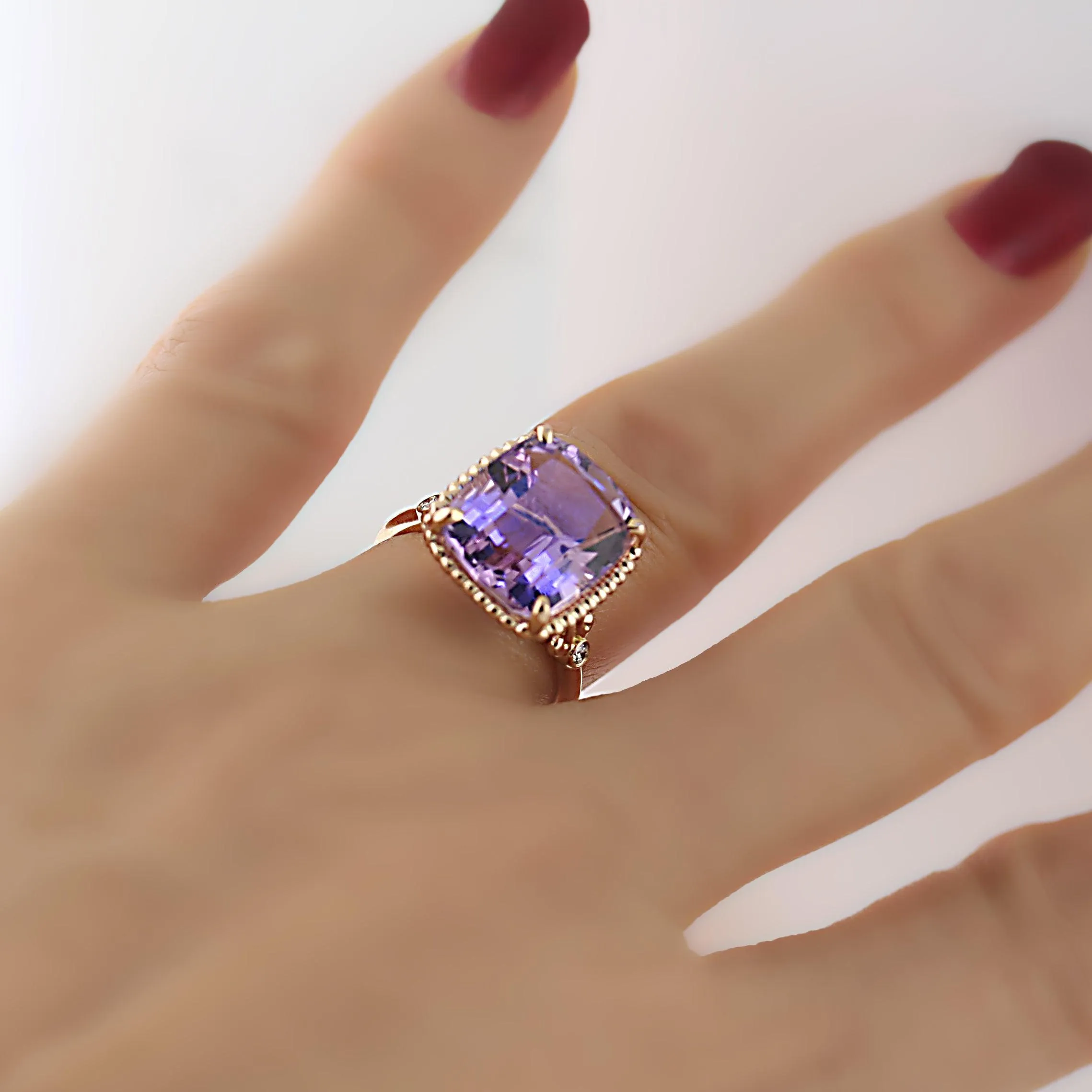 Tiffany Sparklers Amethyst Cocktail Ring 18K Rose Gold