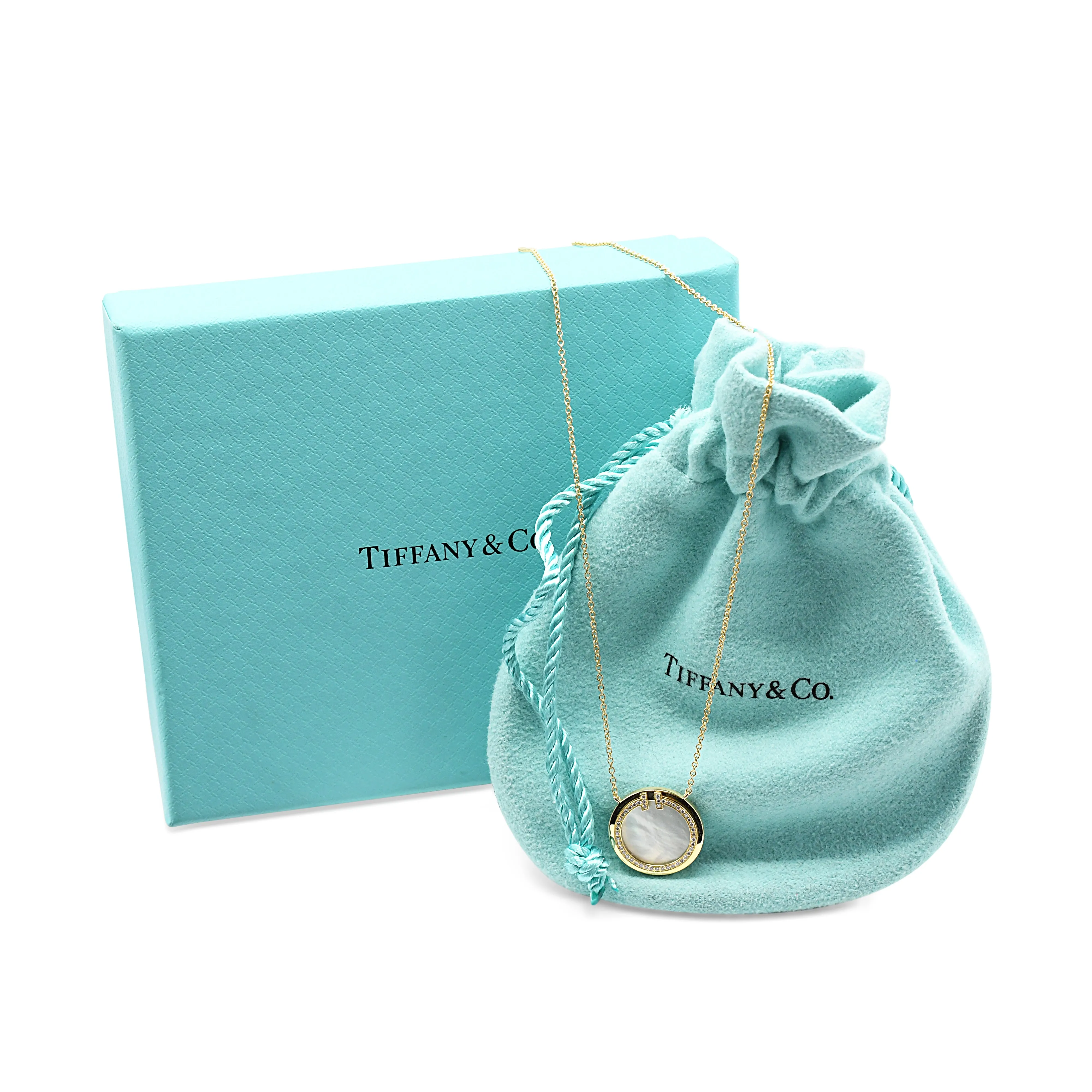 Tiffany T Diamond and Mother-of-pearl Circle Pendant Necklace