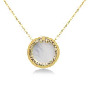 Tiffany T Diamond and Mother-of-pearl Circle Pendant Necklace