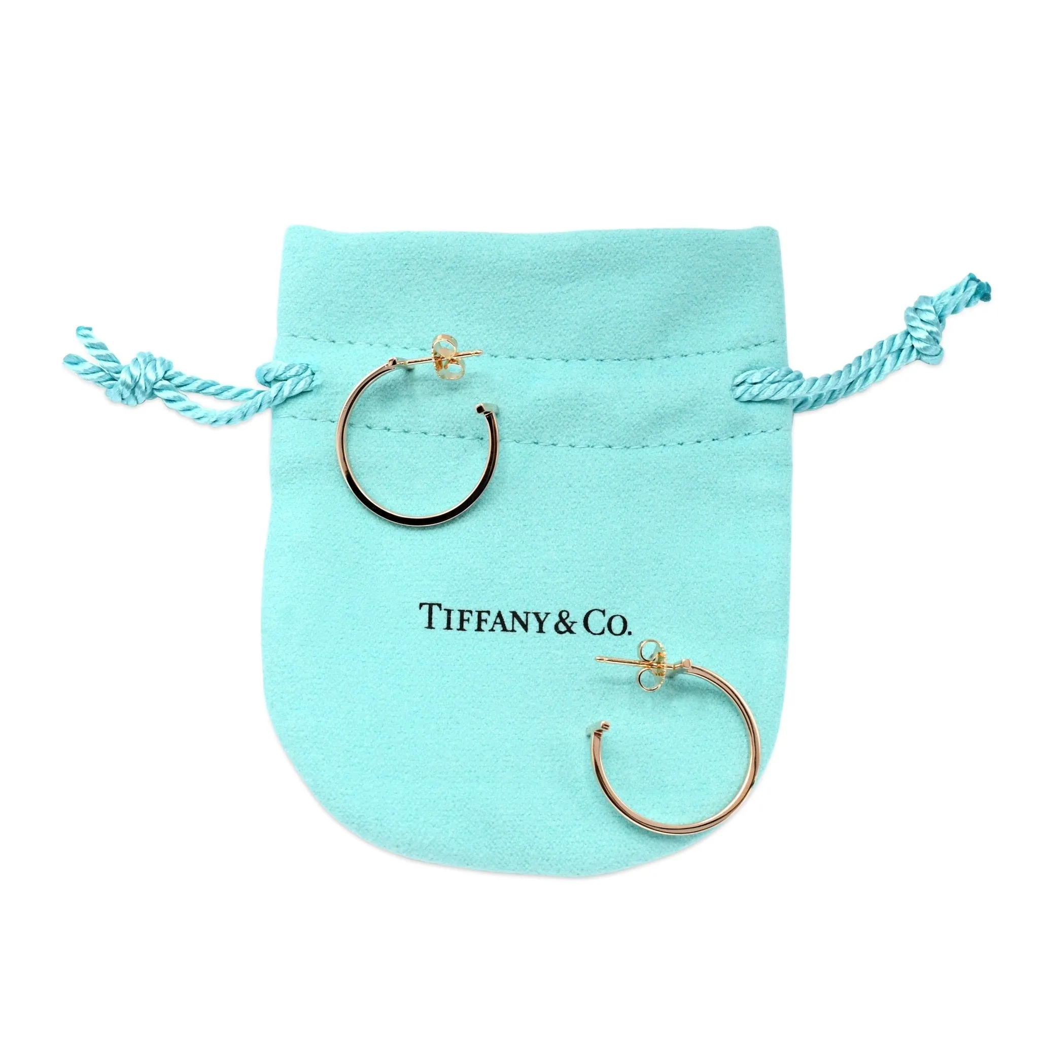 Tiffany T Hoop Earrings, Medium - 18ct Rose Gold