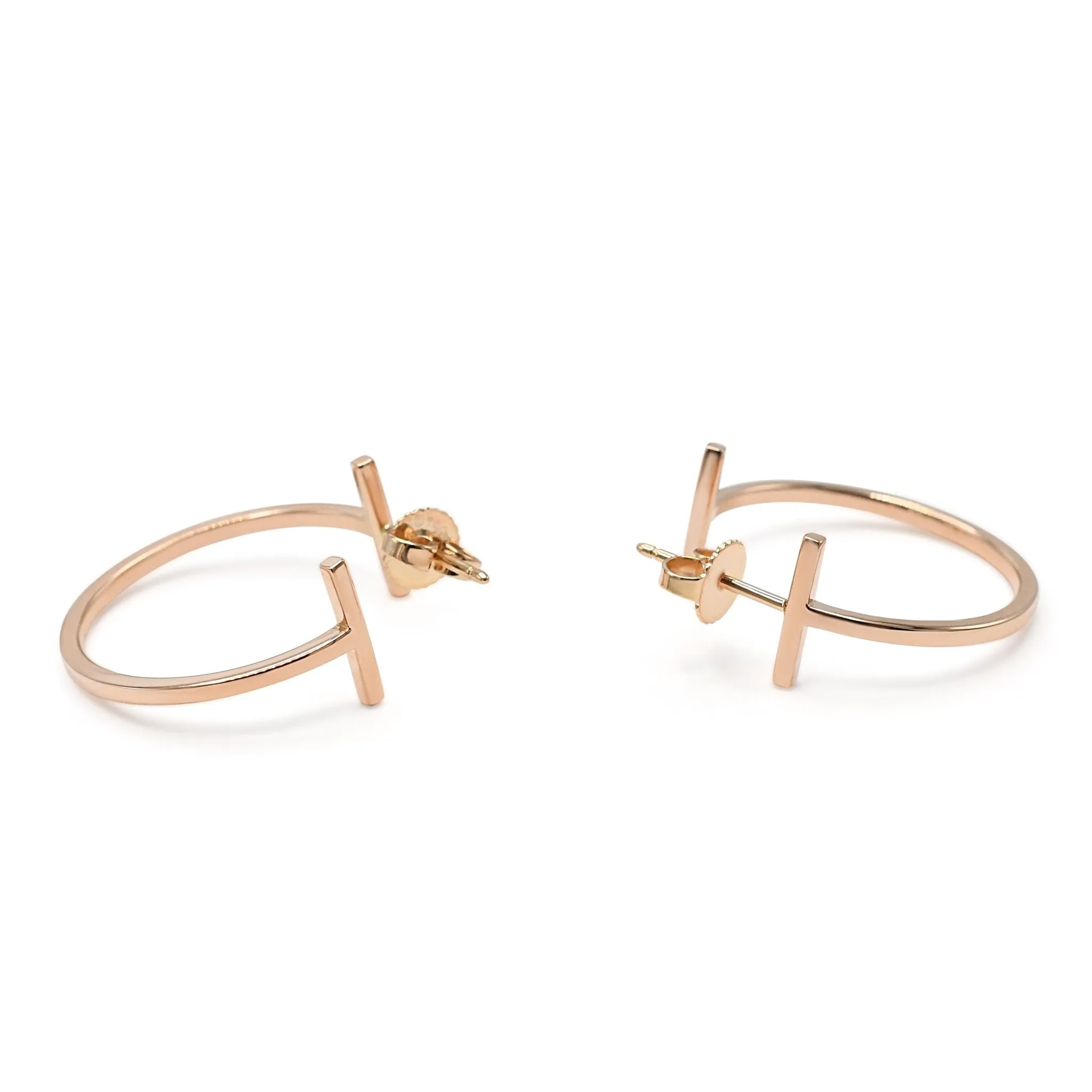 Tiffany T Hoop Earrings, Medium - 18ct Rose Gold