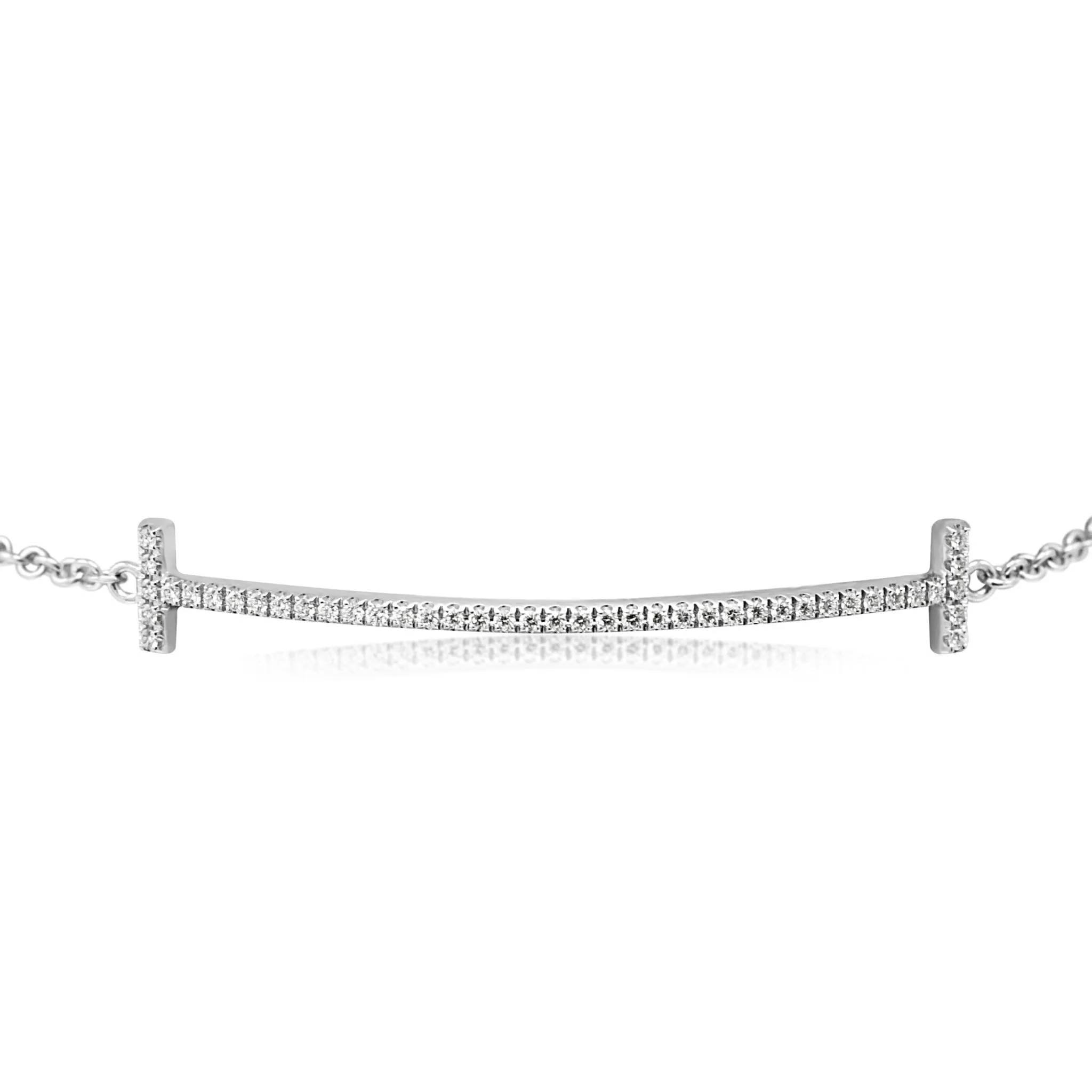 Tiffany T Smile Diamond Bracelet Small - 18ct White Gold