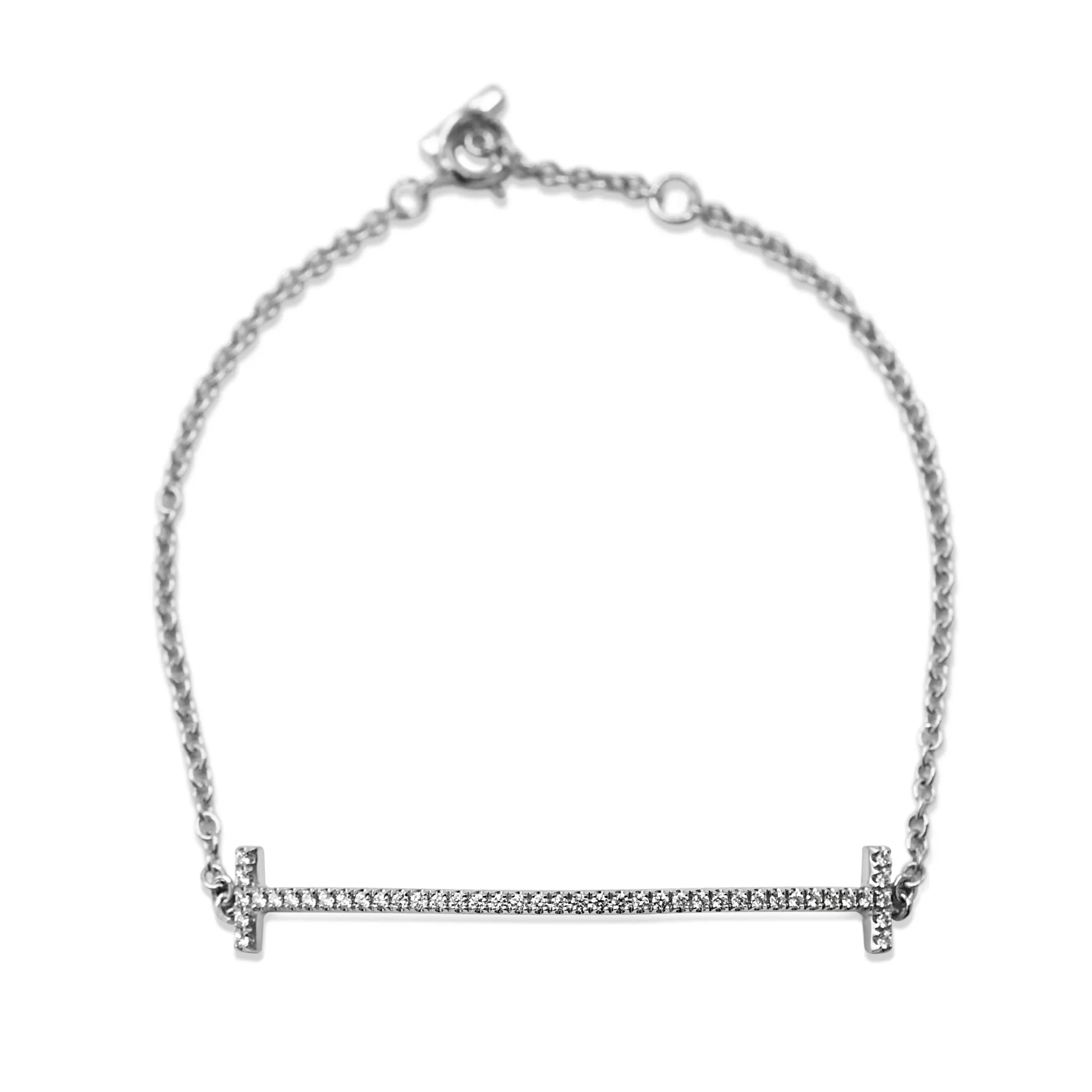 Tiffany T Smile Diamond Bracelet Small - 18ct White Gold