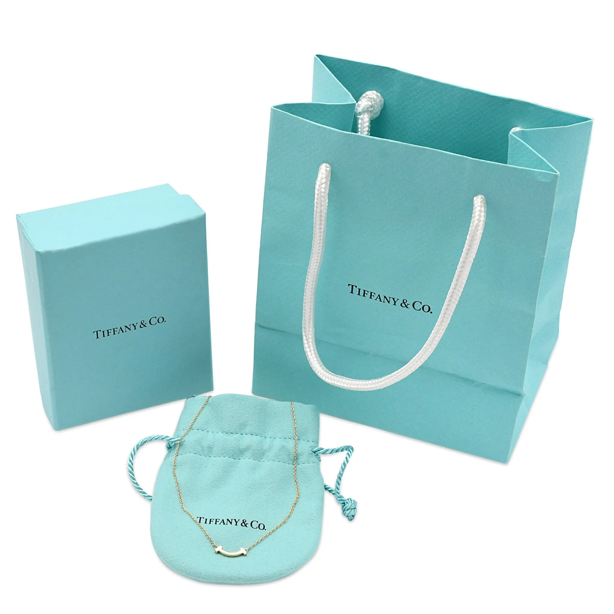 Tiffany T Smile Pendant Necklace, Mini - 18ct Yellow Gold