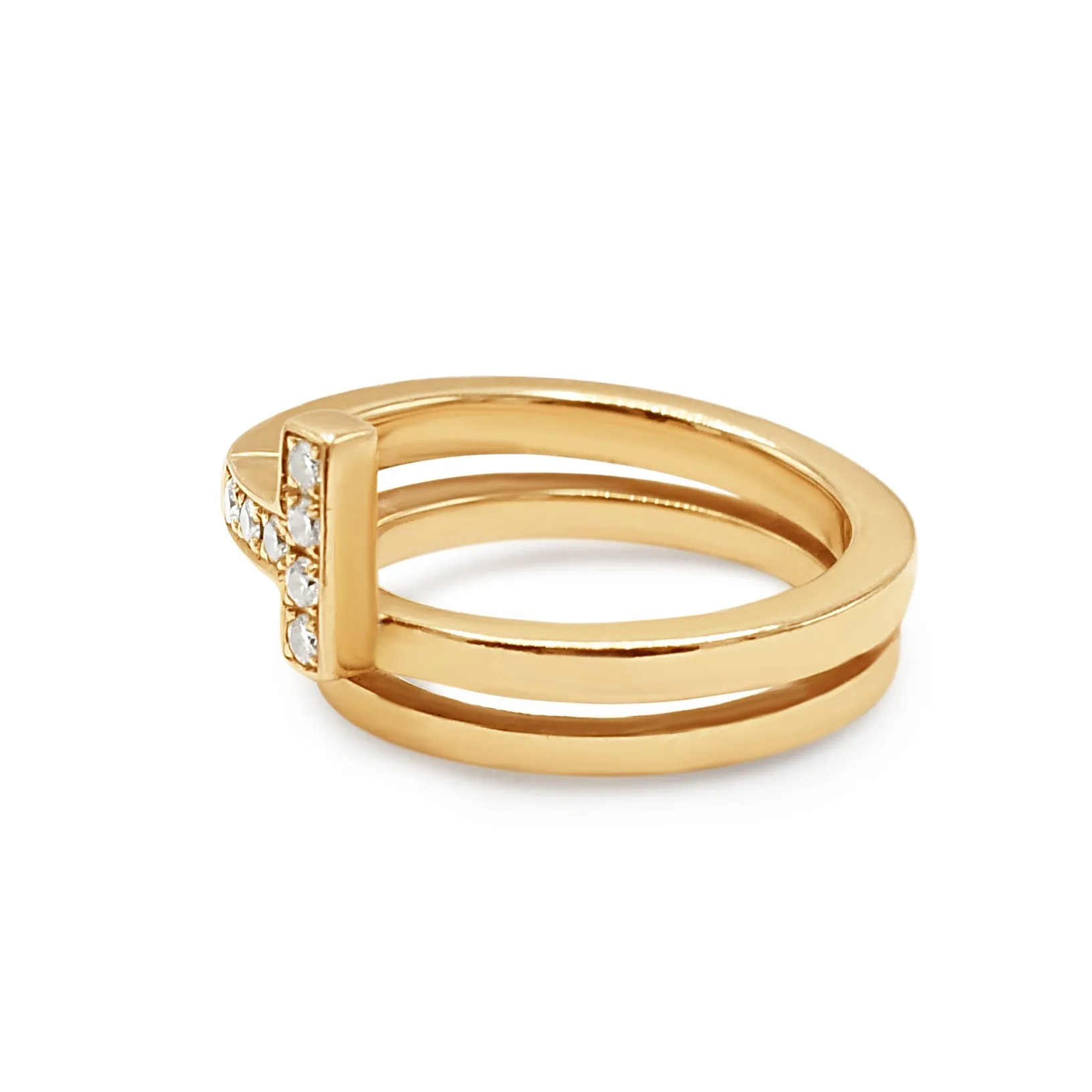 Tiffany T-Square Wrap Diamond Set Ring - Rose