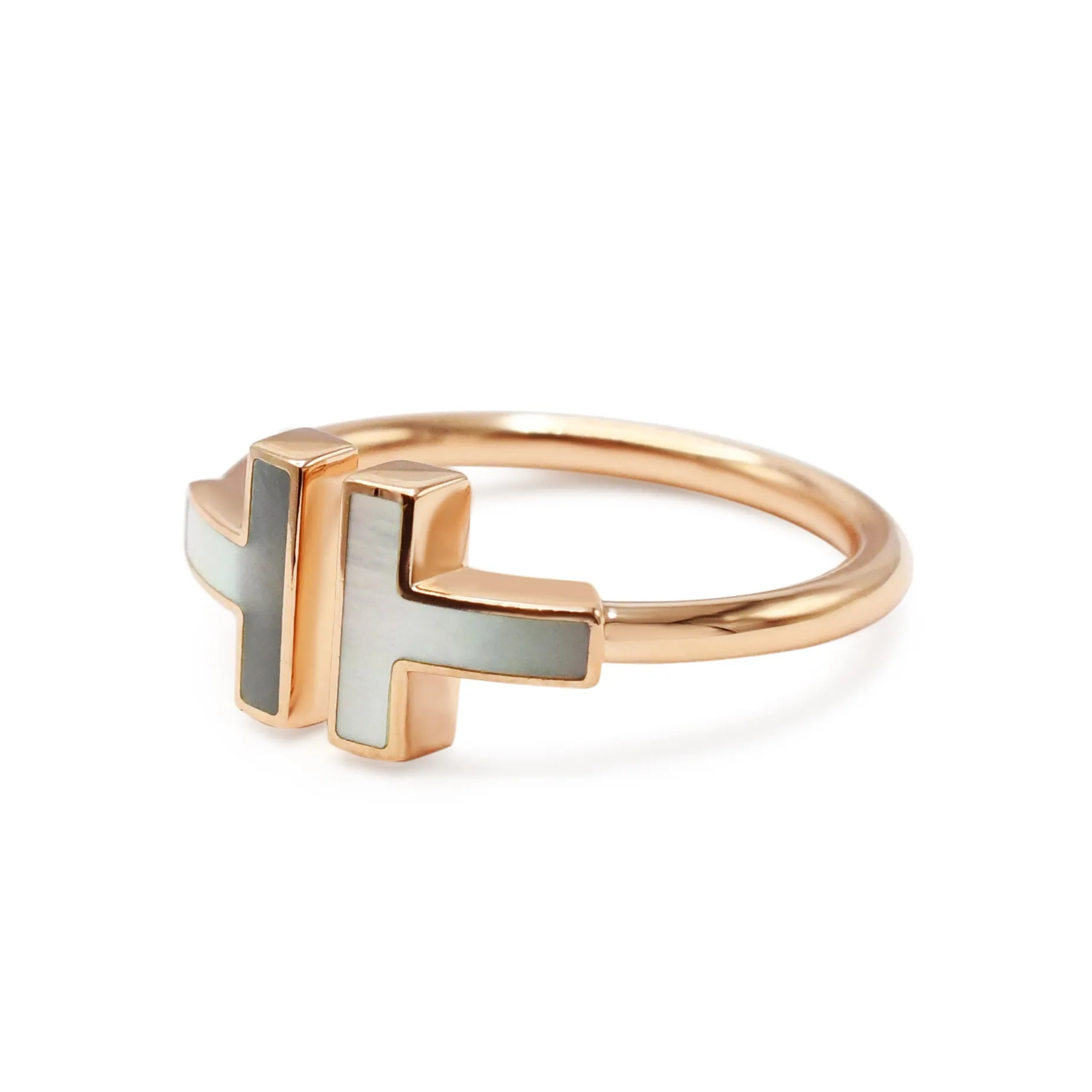 Tiffany T Wire Ring With Mother-Of-Pearl - 18ct Rose Gold