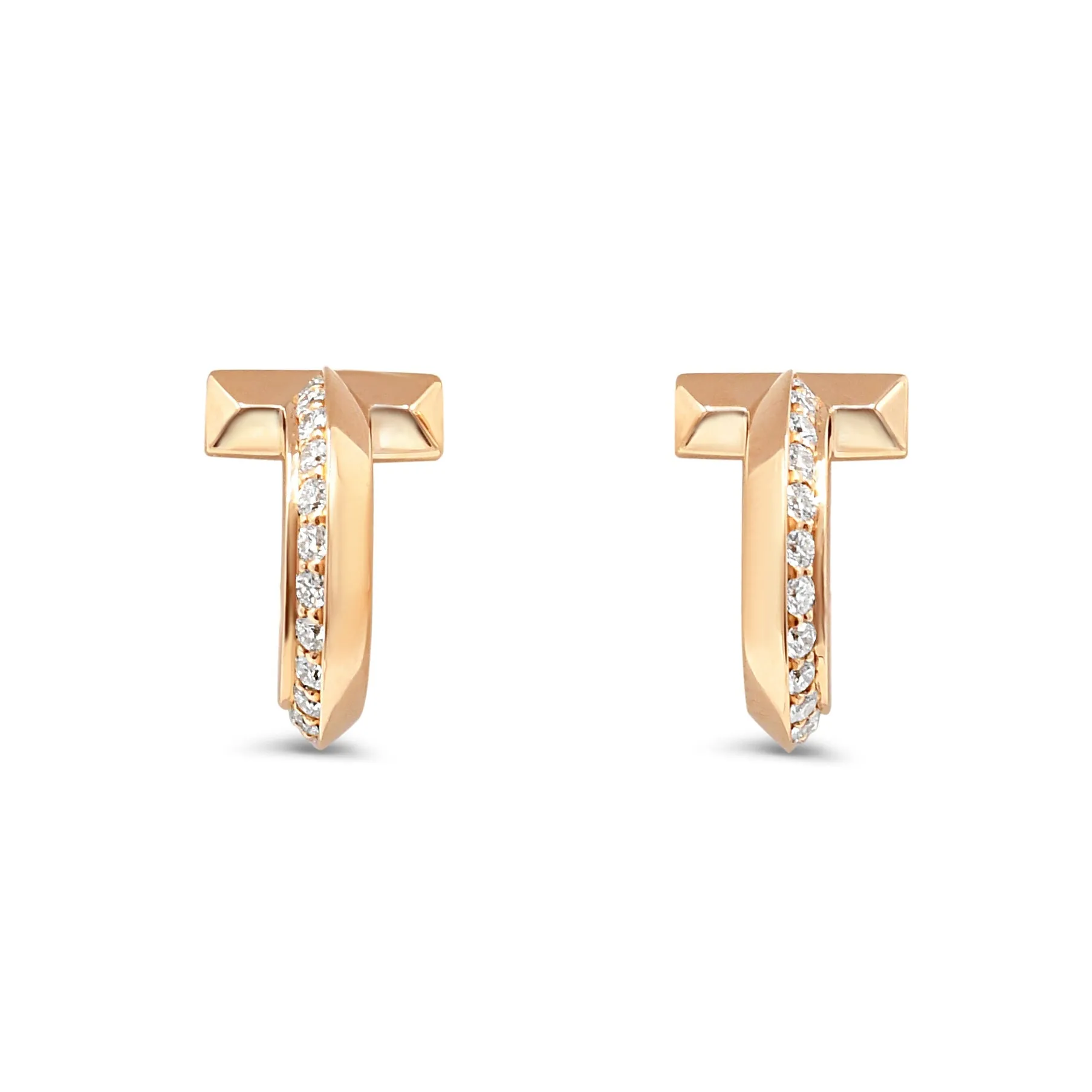 Tiffany T1 Diamond Hoop Earrings - 18ct Rose Gold