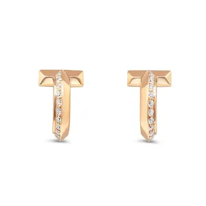 Tiffany T1 Diamond Hoop Earrings - 18ct Rose Gold
