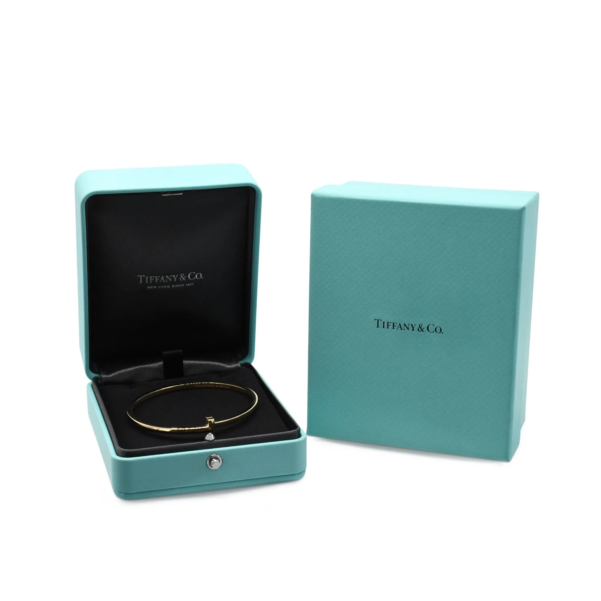 Tiffany T1 Narrow Hinged Bangle, Medium - 18ct Yellow Gold