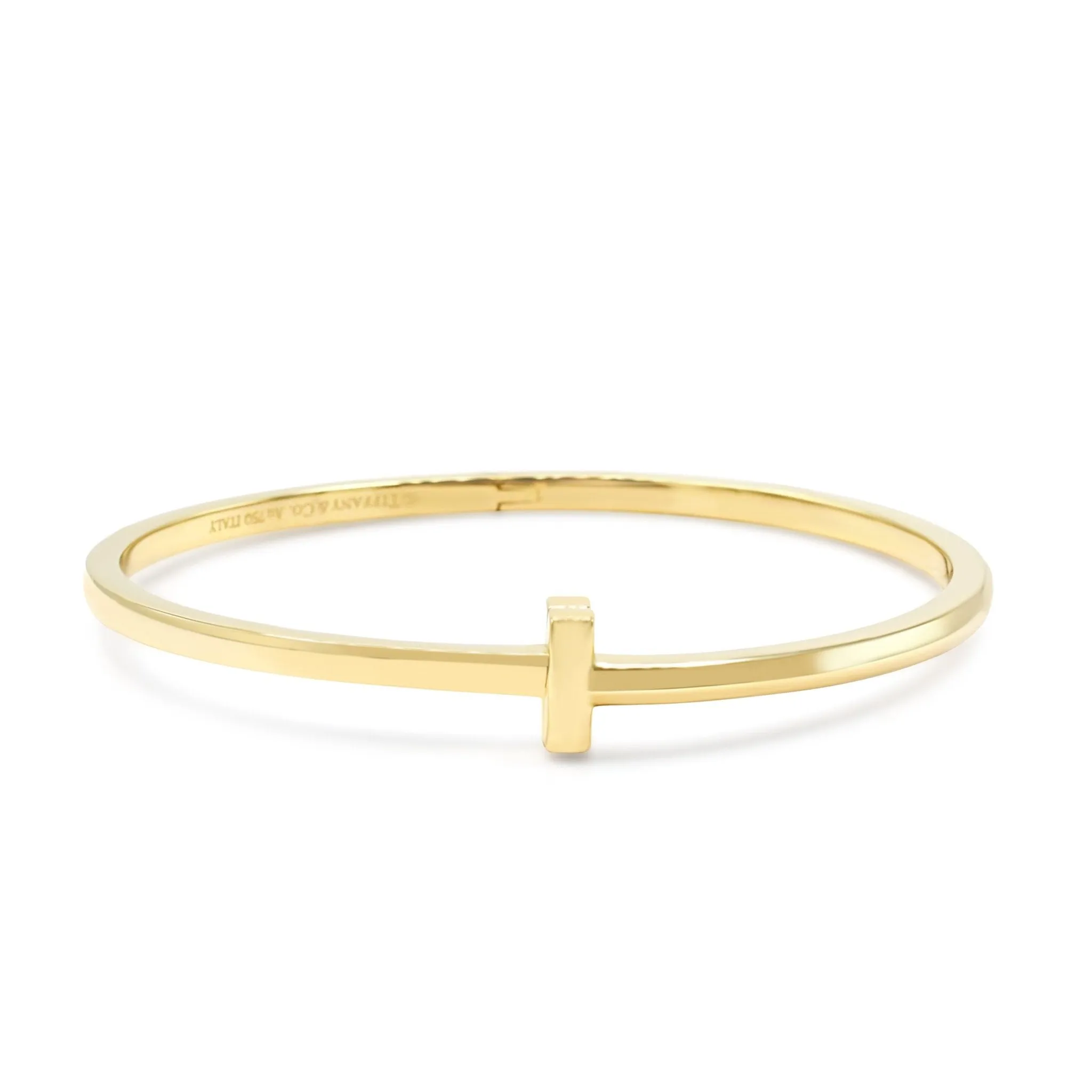 Tiffany T1 Narrow Hinged Bangle, Medium - 18ct Yellow Gold