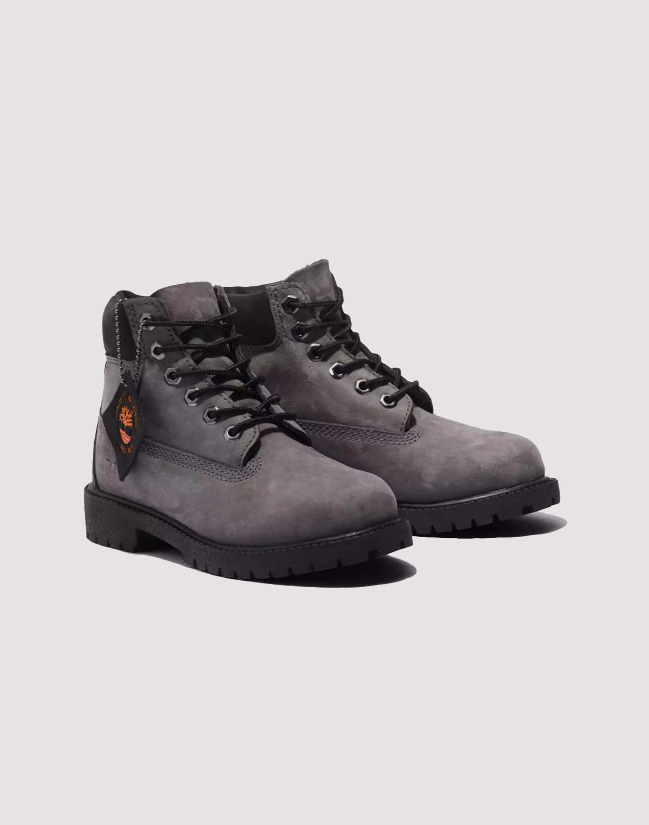 Timberland 6" Premium Grade School Boys' "Medium Grey Nubuck" Boot Wool - sourced fashion