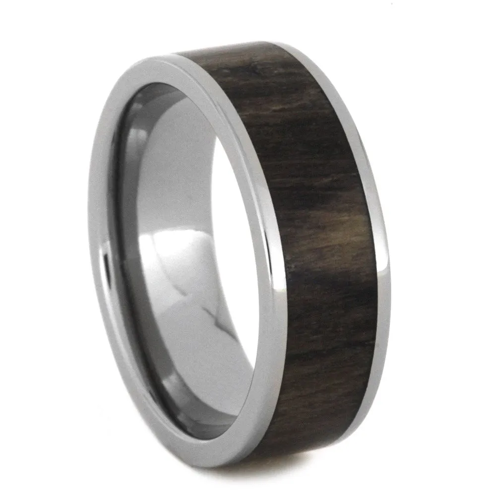 Titanium & Petrified Wood Ring Set