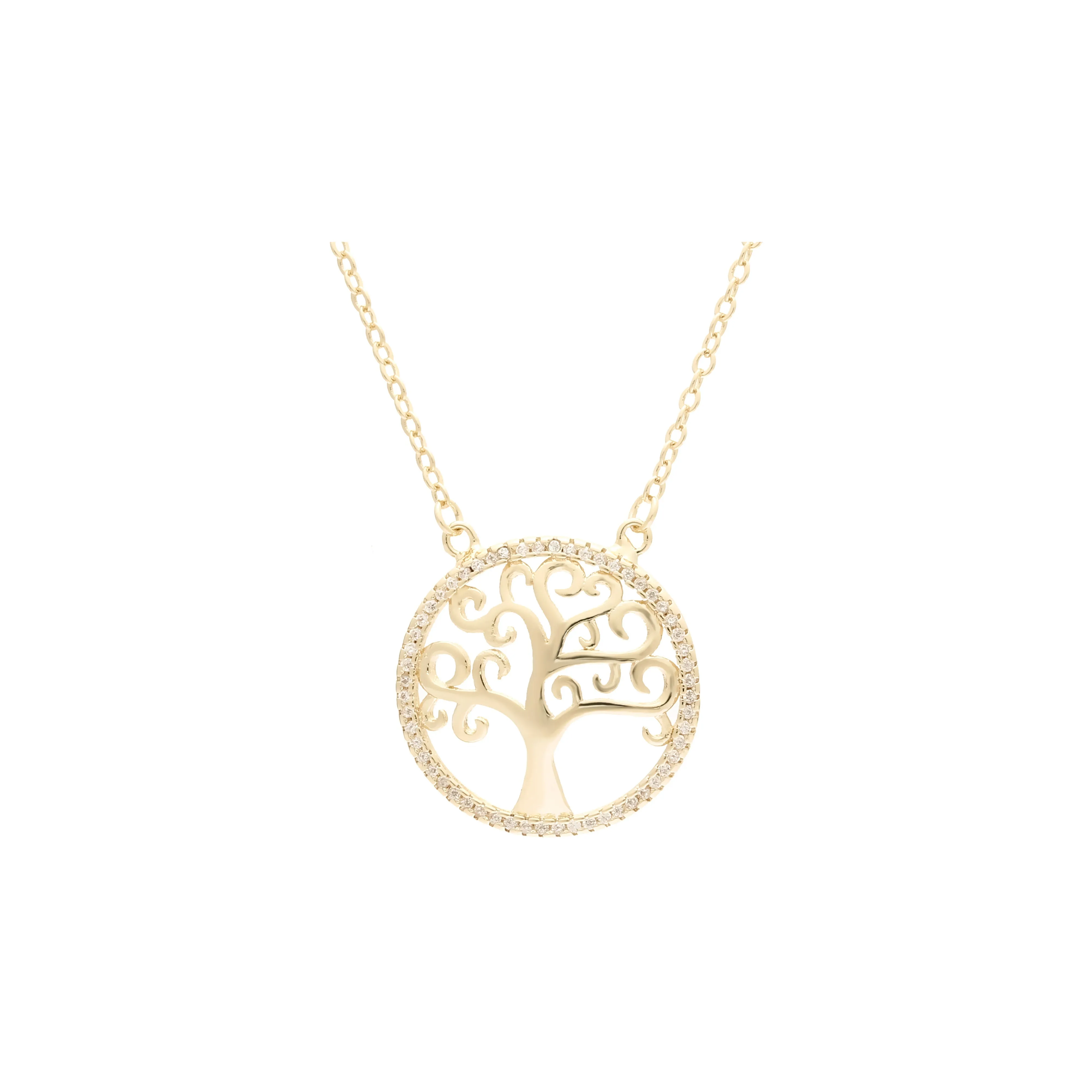 Tree of life necklaces plated in 14K Gold, Rose Gold
