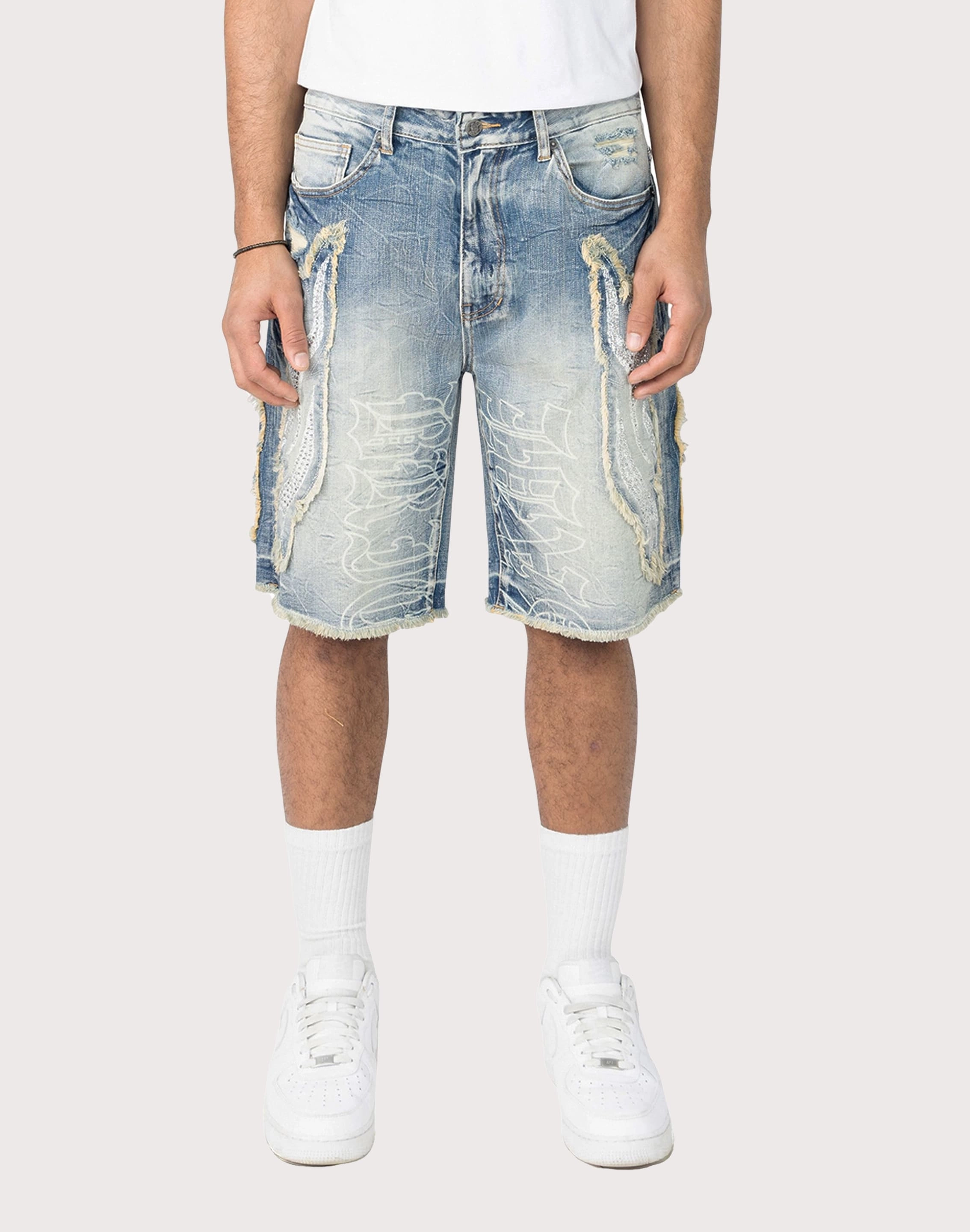 Trendy gear Grindhouse Fray Flame Shorts Fashionable goods