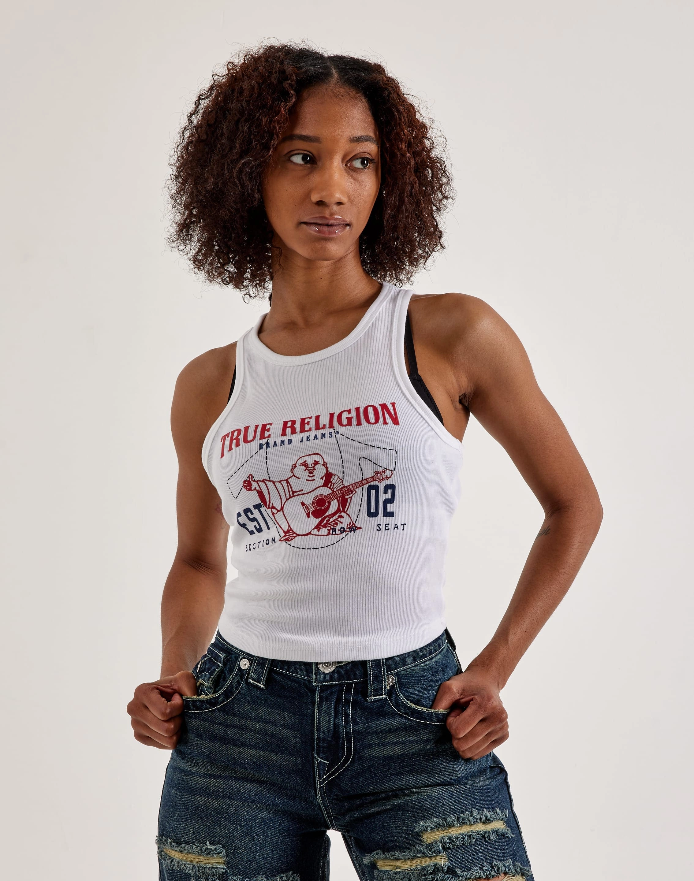 Fashion for all body types True Religion Buddha Goddess Tank Top Organic fashion products