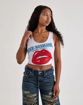 True Religion Crystal Lips Tank Top Clothing prices Workwear options