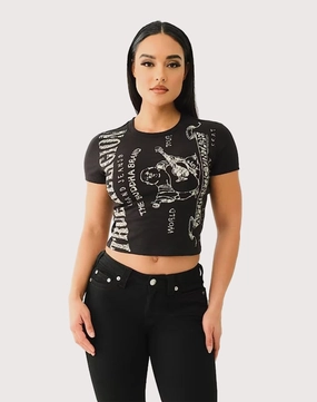 True Religion Heritage Logo Baby Tee Runway fashion Beachwear items