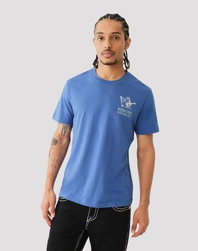 True Religion Ombre Logo Crew Tee Lace - detailed fashion Denim - based fashion