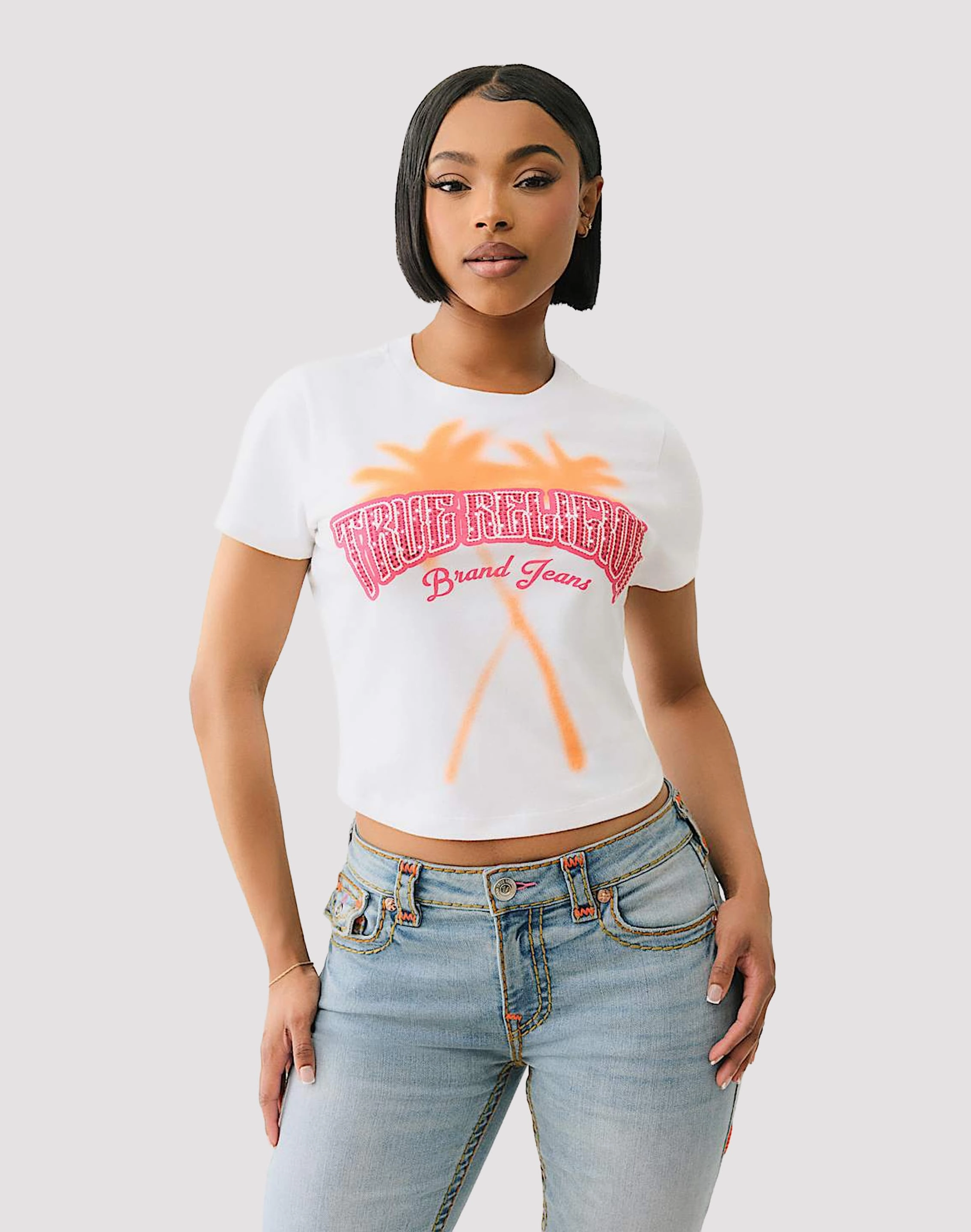 True Religion Palm Tree Tee Nylon - included fashion Formal wear selections