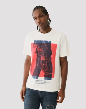True Religion Photoreal Winter White Tee Linen - crafted fashion Fashion catalog