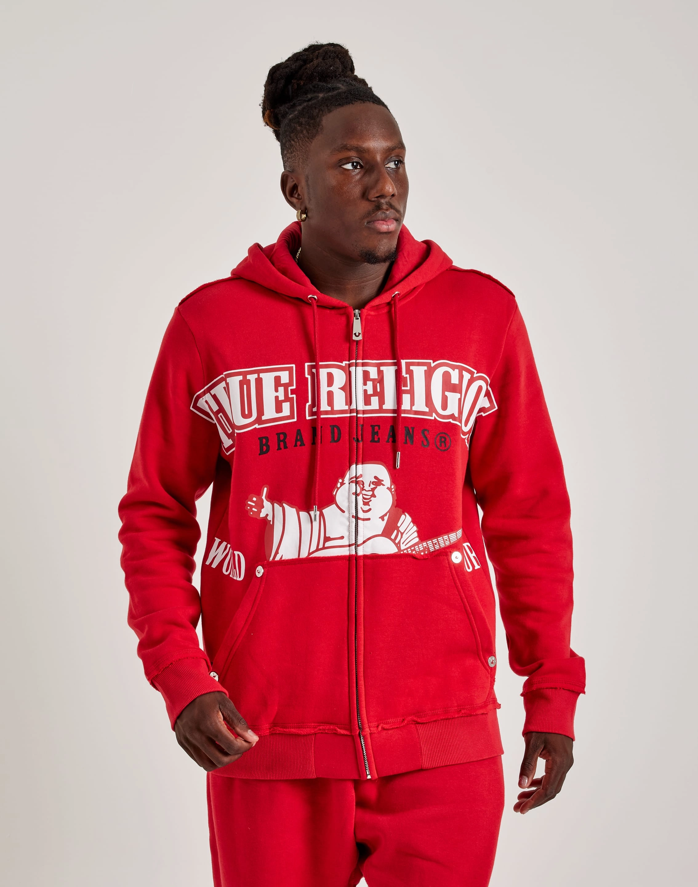 True Religion Raw Exaggerated Icon Full-Zip Hoodie Street fashion Vintage - inspired fashion