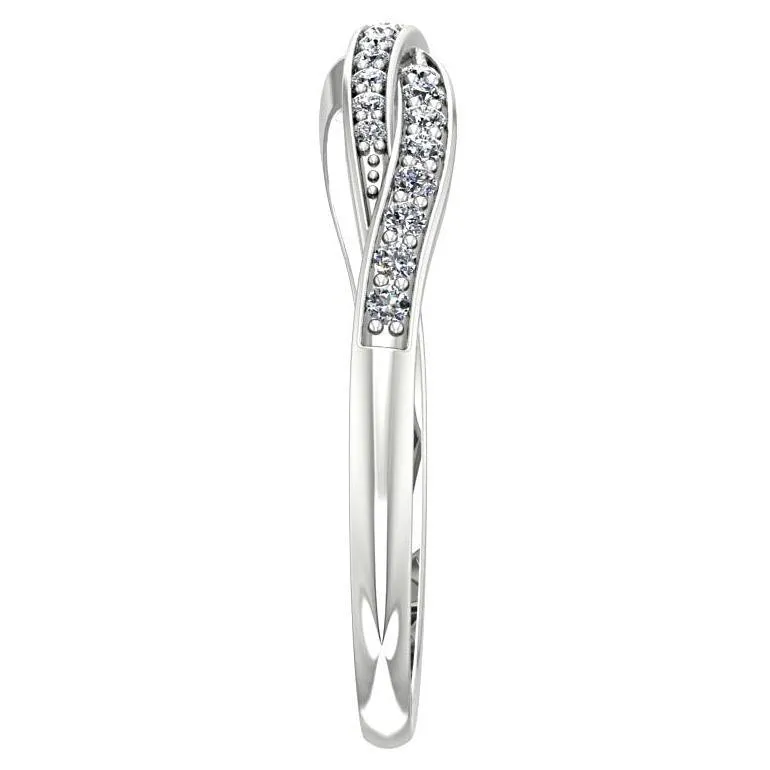 Twisted Diamond Ring 14K White Gold