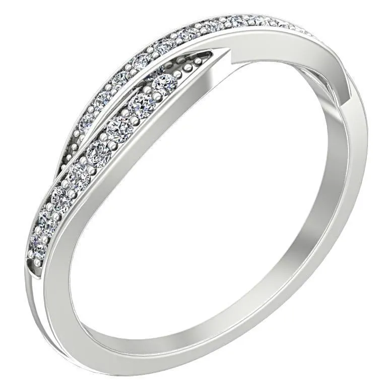 Twisted Diamond Ring 14K White Gold