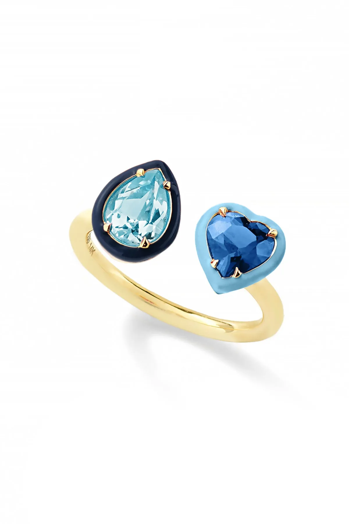 Two-Stone Cocktail Ring: Pear/Heart - Sale