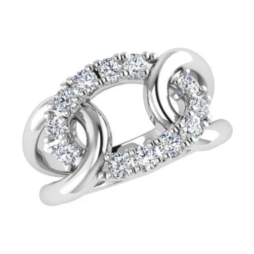 Two Tone Looped Design Ring 14K Gold