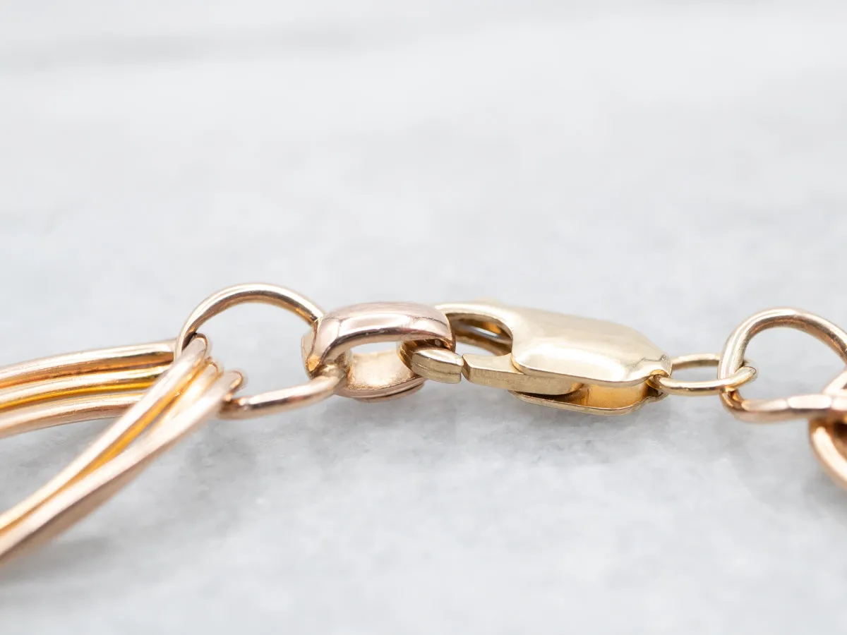 Two Toned Gold Fancy Curb Chain Bracelet