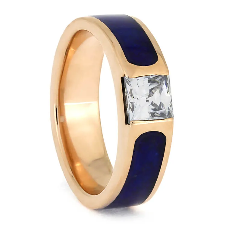 Unique Blue Couples Ring Set Featuring Lapis Lazuli