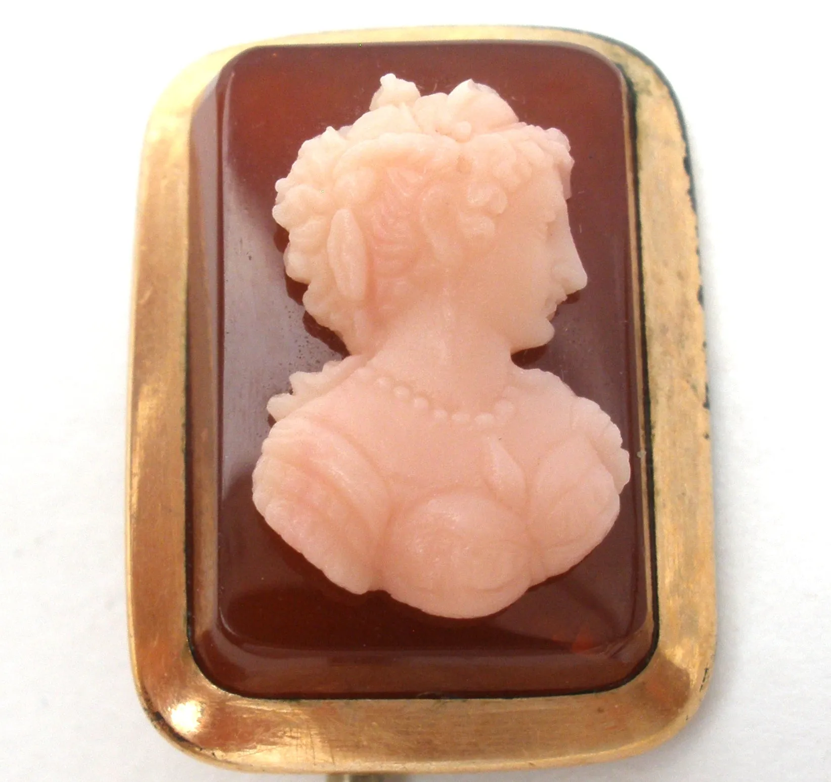 Victorian Hard Stone Cameo Stick Pin