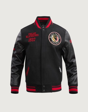 Wardrobe staples Pro Standard Chicago Blackhawks Retro Classic Rib Wool Varsity Jacket Casual wear options