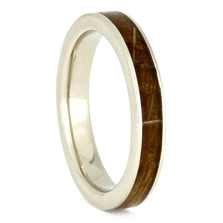 Whiskey Barrel Wood and Antler Ring Set