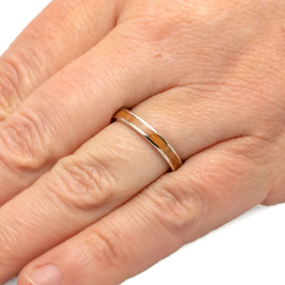 Whiskey Barrel Wood and Antler Ring Set