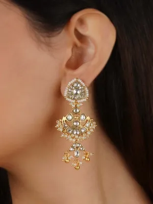 White Color Gold Plated Mishr Earrings - MR-E228