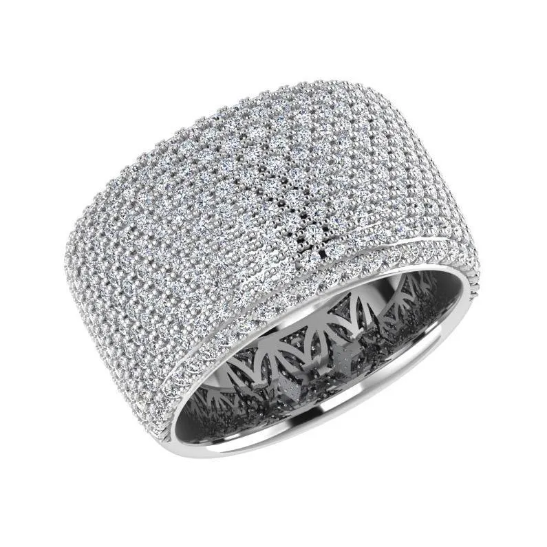 Wide Band Pave Diamond Ring 18K Gold (2.30 ct. tw)