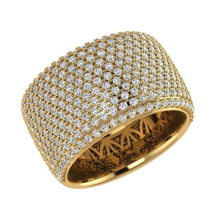 Wide Band Pave Diamond Ring 18K Gold (2.30 ct. tw)