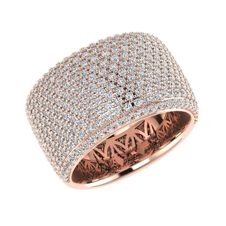Wide Band Pave Diamond Ring 18K Gold (2.30 ct. tw)